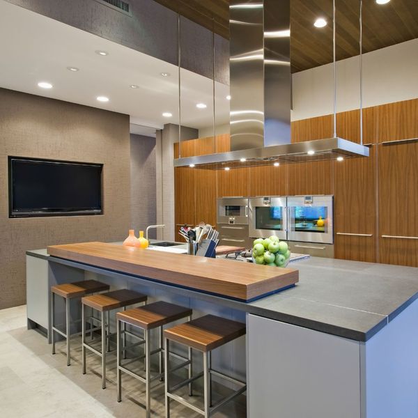 photo of a modern kitchen in a luxury home photo of a modern kitchen in a luxury home